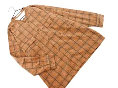 SM2 サマンサモスモス チェック プリント バンドカラー ブラウス シャツ sizeF/ベージュ ◇■ レディース