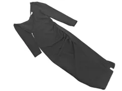 ZARA ザラ サイドカット ギャザー マキシ ワンピース sizeS/黒 ◇■ レディース