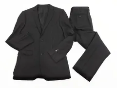 BURBERRY バーバリー ブラックレーベル ストライプ スリーピース スーツ セットアップ size40R/黒 ◇■◎メンズ