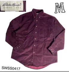 VTG エディーバウアー白タグ　チェックコーデュロイシャツ　M 香港製　SWSS0417