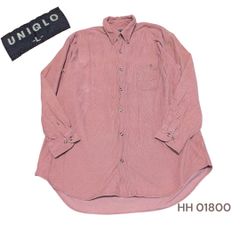 90s00s　OLD　UNIQLOメンズ長袖シャツピン HH01800