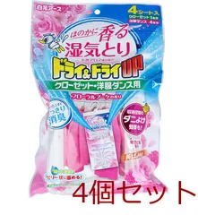 除湿 ドライ＆ドライUP クローゼット 洋服ダンス用 フローラルブーケの香り 4シート入 4902407393890 ×4セットのサムネイル