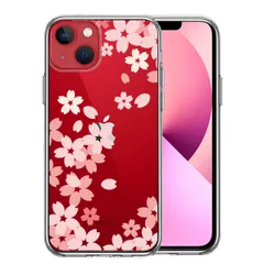 iPhone13 ケース クリア桜 スマホケース 側面ソフト 背面ハード ハイブリッド