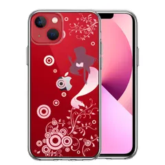 iPhone13mini ケース クリアマーメイド 人魚姫 ピンク スマホケース 側面ソフト 背面ハード ハイブリッド