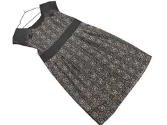 nano universe ナノユニバース 刺繍 結婚式二次会 ドレス ワンピース sizeM/黒 ■■ レディース