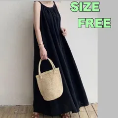 ワンピース  Aライン マキシワンピース シンプル  体型カバー ノースリーブ