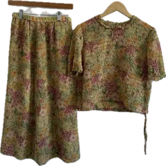 Z1639【美品】Leilianレリアン　セットアップ　トップススカート　マルチカラー　レディース　11サイズ