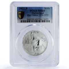 銀貨 2022  Maple Leaf MS69 スイス 20フラン シンガー・マニ・マター・ミック MS69 PCGS 銀貨 2022