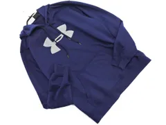 UNDER ARMOUR アンダーアーマー ロゴ プルオーバー パーカー sizeLG/紺 ◇■ メンズ