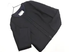NATURAL BEAUTY ナチュラルビューティー ラメ ノーカラー ジャケット size38/紺 ◇■ レディース