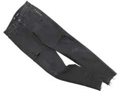 GUESS ゲス ダメージ加工 カットオフ ストレッチ スキニー デニムパンツ size24/黒 ■■ レディース