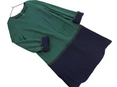 TO BE CHIC トゥービーシック 切替 ワンピース size?/緑x紺 ◇■ レディース