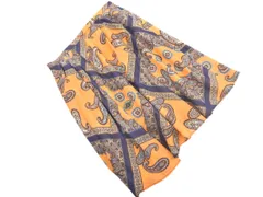 Leilian レリアン ペイズリー柄 フレア スカート size11/紺xオレンジ ■◆ レディース