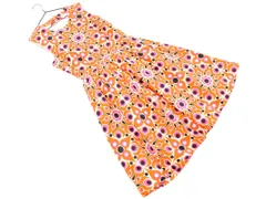 kate spade ケイトスペード シルク混 花柄 Aライン ワンピース size2/白xオレンジxピンク ■◆ レディース