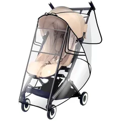 Puddle Pop ベビーカー レインカバー 【独自の調整機能でフィット】光る反射テープ 実用新案登録済 防水 防風 防寒 A型 B型 収納ポーチ マモーレフィット ブラック 0