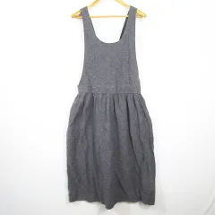 サマンサモスモス SM2 ジャンパースカート ロング丈 綿 麻 F グレー kz12578