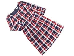 NATURAL BEAUTY BASIC ナチュラルビューティーベーシック チェック Aライン ワンピース sizeS/赤ｘ紺ｘオフホワイト ◇■ レディース