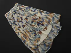 MERCURYDUO マーキュリーデュオ ウエストリボン 総柄 アシンメトリー プリーツ スカート sizeM/茶x紺x白 ■◇ レディース