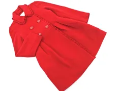kate spade ケイトスペード ウール混 リボン フリル コート size2/赤 ◇■◎レディース