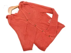 CHRISTIAN AUJARD クリスチャンオジャール フード ニット カーディガン size9T/赤 ■■ レディース