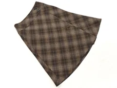 23区 ウール混 チェック 巻き ラップ 調 スカート size36/グレーｘ黒ｘブラウン ◇■ レディース