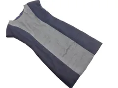 23区 バイカラー Iライン ワンピース size38/紺ｘグレー ◇■ レディース