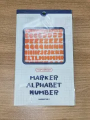 ダイアリーデコ ポラロイドデコレーション アルファベット 大文字 数字 ステッカー 14枚 セット