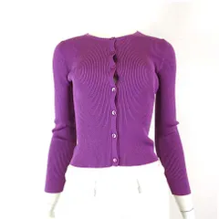 トッカ TOCCA 20AW カーディガン リブニット 絹 シルク 100％ 長袖 XS ラベンダー タグ付 美品 小さいサイズ