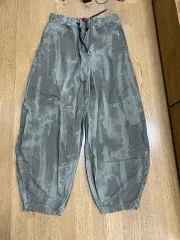 タイダイ ワイドバルーン コットン パンツ カーキ L