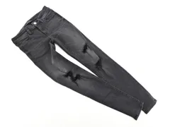 AMERICAN EAGLE アメリカンイーグル ダメージ カットオフ スキニー デニムパンツ size00/黒 ■■ レディース