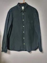 105 H&M 冬 コットンシャツ XL DARK GREEN