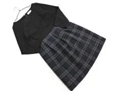 anatelier アナトリエ ウール混 チェック ドッキング ワンピース size36/グレーｘ黒 ◇■ レディース