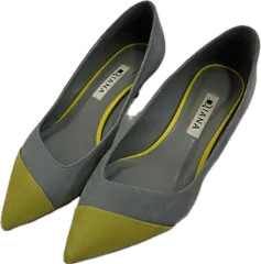 Z1639【美品】DIANAダイアナ　パンプス　靴シューズ　グレーイエロー　レディース　22 1/2サイズ