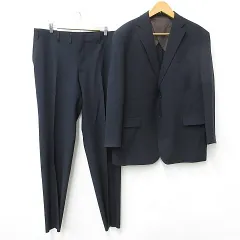 スーツ セットアップ テーラードジャケット シングル 2B スラックス ストレート 大きいサイズ 紺 ネイビー KA6 サンプル品