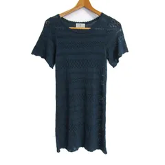 クミキョク ニットワンピース 半袖 ブランド トップス レディース 2サイズ ネイビー 組曲 【中古】