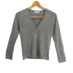 ナチュラルビューティーベーシック カーディガン 長袖 ウール ブランド トップス レディース Sサイズ グレー NATURAL BEAUTY BASIC 【中古】