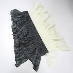 ヒロココシノ HIROKO BIS マフラー ストール ブランド レディース ブラック/ホワイト HIROKO KOSHINO 【中古】