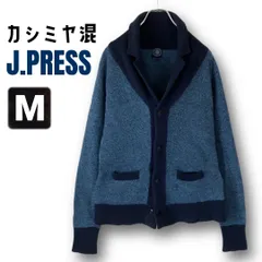 【カシミヤ混ウール】ジェイプレス J.PRESS★テーラードジャケット型カーディガン★バイカラーデザイン★4つボタン★メンズM    #2511N079のサムネイル