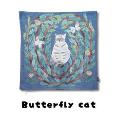 新品 松尾ミユキ クッションカバー 45×45cm ツー キャット 猫 ねこ