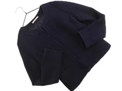NATURAL BEAUTY BASIC ナチュラルビューティーベーシック ノーカラー ジャケット sizeL/紺 ◇■ レディース