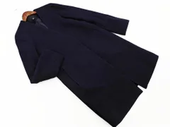 iCB アイシービー ウール混 ノーカラー コート size7/紺 ◇■ レディース