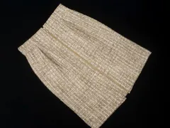 JUSGLITTY ジャスグリッティー ジップアップ タック ツイード タイト スカート size1/ベージュ ◇■ レディース