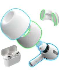 ★KASOTT AirPods Pro イヤーチップ イヤーピース イヤーピース シリコン+形状記憶フォーム 低反発イヤホンカバー シリコン イヤーチップ イズ低減 音質向上 遮音性 滑り止め (グレー（シリコン+低反発メモリースポンジ）, Mサイズ3ペア)