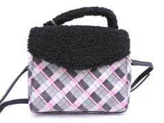 Samantha Thavasa サマンサタバサ petit Choice チェックデザイン 2WAY ショルダー バッグ 黒×グレー×ピンク ■■ レディース