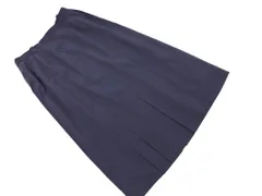 Leilian レリアン ウール100% ロング スカート size11/紺 ◇■ レディース