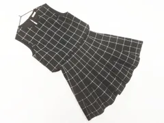 FRAY I.D フレイアイディー チェック フレア Aライン ワンピース size1/黒 ◇■ レディース