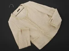 a.v.v アーヴェヴェ ツイード ノーカラー ジャケット size38/アイボリー ■◇ レディース