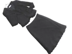 FRANCO FERRARO フランコフェラーロ ウール混 ラメ フリル カーディガン スカート セットアップ size上1下2/黒 ◇■ レディース