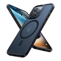 【米軍規格・MagSafe対応】TORRAS iPhone 15 Pro Max 用 ケースマグネット搭載 米軍耐衝撃 半透明 指紋防止 ワイアレス充電 ストラップホール付き アイフォン15ProMax 用 カバー Guardian-Mag ブラック