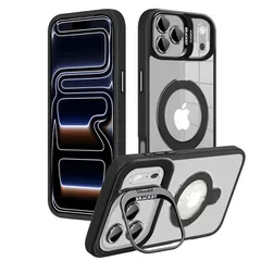 【米軍規格・seninhi対応】iPhone 17 Pro Max ケース seninhi リング360°回転スタンド機能 縦横両対応 半透明 黄ばみ防止 ワイヤレス充電 iPhone17 Pro Max レンズ保護 ワイヤレス充電対応 耐衝撃 携帯カバー マ